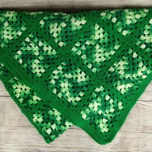 Vintage green throw blanket